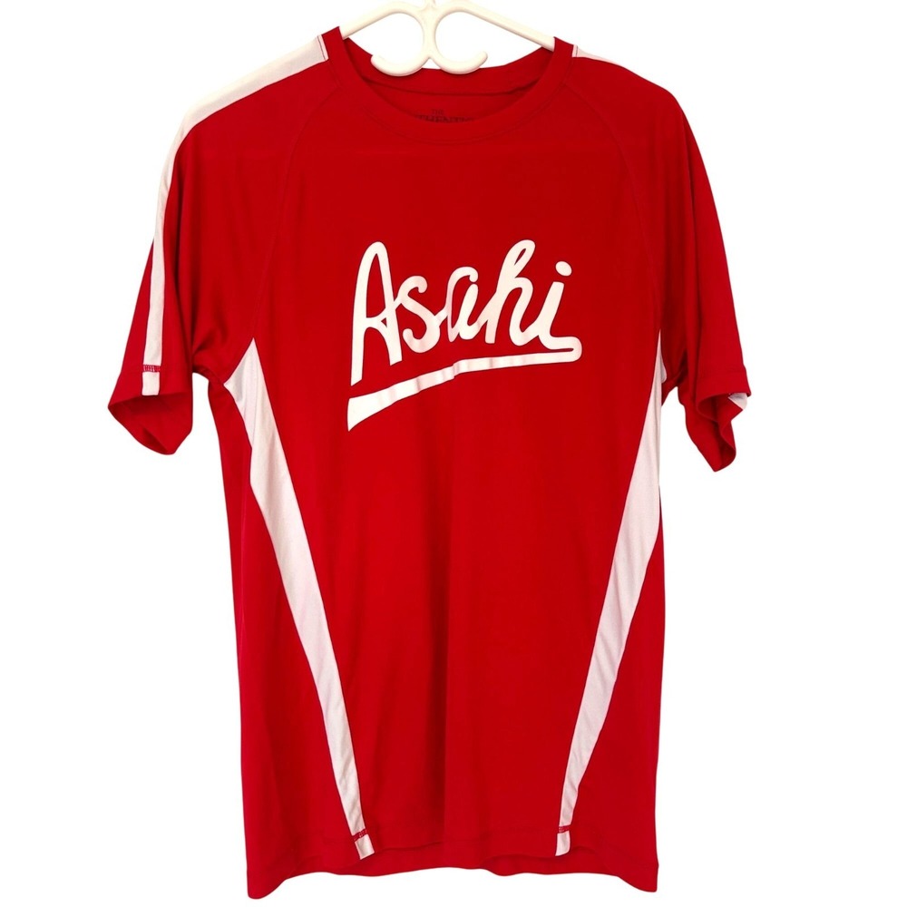Asahi Men's Small Red & White Baseball Sports Jersey By Authentic T-Shirt Co.